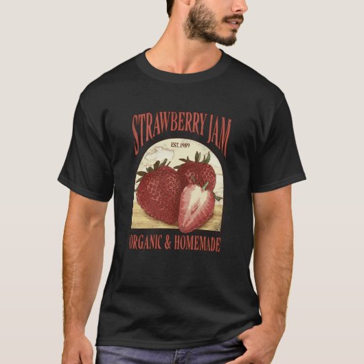 ストロベリージャムオーガニックと手作り Tシャツ (正面)