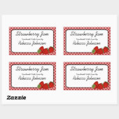 ストロベリージャムカスタム文字ジャールラベル 長方形シール (シート)