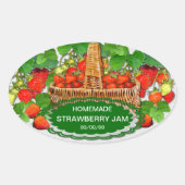 ストロベリージャムカスタム文字 楕円形シール (正面)