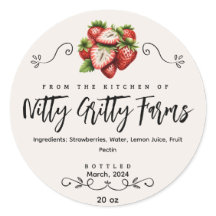 ストロベリージャムゼリー保存カスタム缶詰ラベル