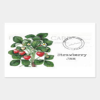 ストロベリージャムラベル 長方形シール