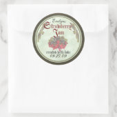 ストロベリージャム缶詰ラベル2 ラウンドシール (バッグ)