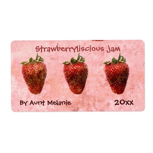ストロベリージャム缶詰ラベル ラベル (正面)