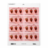 ストロベリージャム缶詰ラベル ラベル (フルシート)