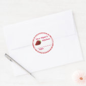 ストロベリージャム缶詰瓶のふたラベルパーソナライズされた ラウンドシール (封筒)