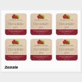 ストロベリージャム製品ラベルシール包装 スクエアシール (シート)