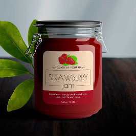 ストロベリージャム製品ラベルシール包装 スクエアシール