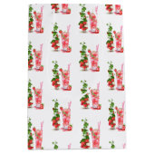 ストロベリージュースカッコいいドリンク夏抱き枕 ミディアムペーパーバッグ (正面)