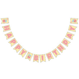 ストロベリージュース箱ハッピーバースデー バンティングフラッグ