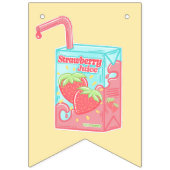 ストロベリージュース箱ハッピーバースデー バンティングフラッグ (第1の旗)