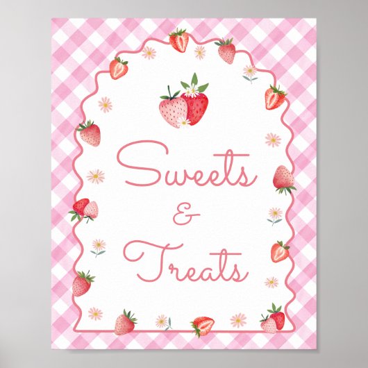 ストロベリースイーツアンドトリートウェーブドー誕生日 ポスター (正面)