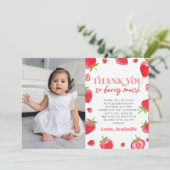 ストロベリースイーツ写真バースデーパーティー サンキューカード (スタンド正面)