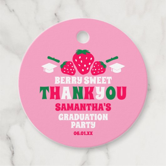 ストロベリースイーツ卒業パーティーありがとう フェイバータグ (正面)