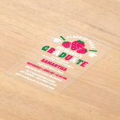 ストロベリースイーツ卒業パーティー アクリル招待状 (レイダウン)