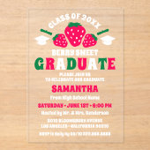 ストロベリースイーツ卒業パーティー アクリル招待状 (正面)