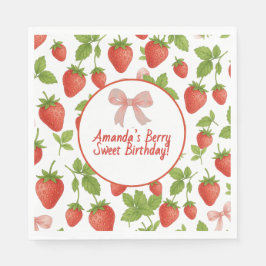 ストロベリースイーツ子供の誕生日パーティー紙ナプキン スタンダードランチョンナプキン