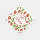 ストロベリースイーツ子供の誕生日パーティー紙ナプキン スタンダードランチョンナプキン (角)