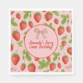 ストロベリースイーツ子供の誕生日パーティー紙ナプキン スタンダードランチョンナプキン