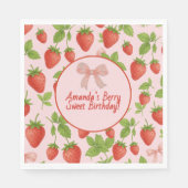 ストロベリースイーツ子供の誕生日パーティー紙ナプキン スタンダードランチョンナプキン (正面)