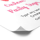 ストロベリースイーツ編集可能パーティー標識 ポスター (角)