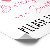 ストロベリースイーツ誕生日トリートサイン ポスター (角)