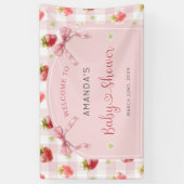 ストロベリースイートウェルカムベビーシャワー 横断幕 (縦)