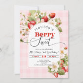 ストロベリースイートガールバースデーパーティー 招待状 (正面)