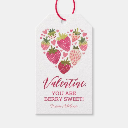 ストロベリースイートキッズバレンタインデー ギフトタグ (正面)