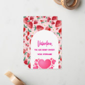 ストロベリースイートキッズバレンタインデー ノートカード (正面/裏面インサイチュ)