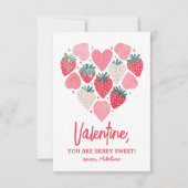 ストロベリースイートキッズバレンタインデー ノートカード (正面)