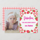 ストロベリースイートキッズValentines Day写真 招待状 (正面/裏面)