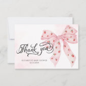 ストロベリースイートキュートピンクボウありがとう カード (正面)