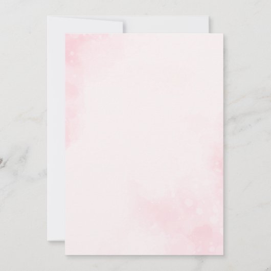 ストロベリースイートキュートピンクボウ赤ちゃんシャワー 招待状 (裏面)