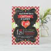 ストロベリースイートシャルボードガールファースト誕生日 招待状 (スタンド正面)