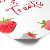 ストロベリースイートスイーツ&トリートサイン ポスター (角)