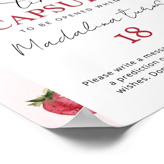 ストロベリースイートタイムカプセル誕生日 ポスター (角)