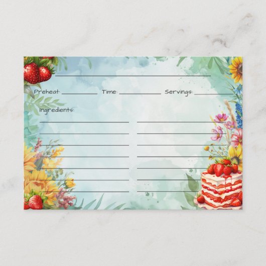 ストロベリースイートトリートレシピカード エンクロージャーカード (正面)