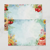 ストロベリースイートトリート空白のレシピカード エンクロージャーカード (正面/裏面)