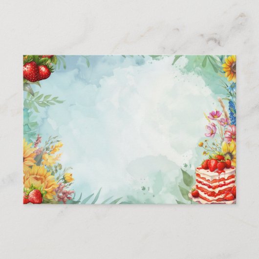 ストロベリースイートトリート空白のレシピカード エンクロージャーカード (正面)