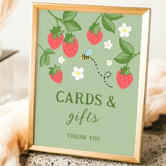 ストロベリースイートバースデーパーティーのサインのポスター ポスター