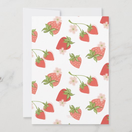 ストロベリースイートバースデーパーティー任意の年齢 招待状 (裏面)