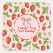 ストロベリースイートバースデーパーティー – Square Sticker スクエアシール (正面)