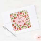 ストロベリースイートバースデーパーティー – Square Sticker スクエアシール (封筒)
