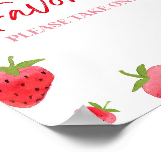 ストロベリースイートパーティーの好意サイン ポスター (角)