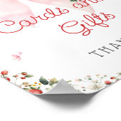 ストロベリースイートピンクの弓カードとギフト ポスター (角)