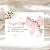 ストロベリースイートピンクボウおむつラッフル エンクロージャーカード