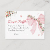 ストロベリースイートピンクボウおむつラッフル エンクロージャーカード (正面)