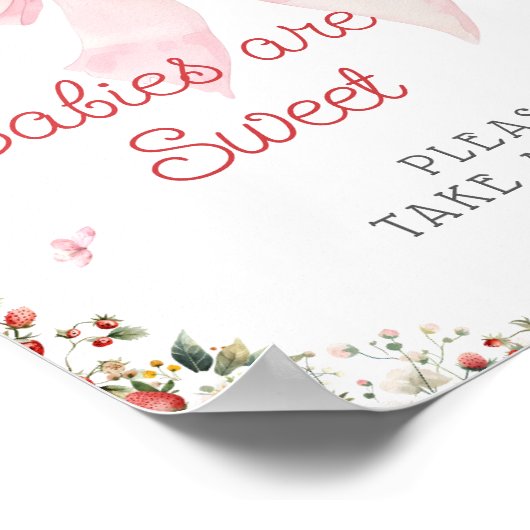 ストロベリースイートピンクボウベビーは甘い ポスター (角)