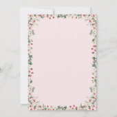 ストロベリースイートピンクボウ女の子ベビーシャワー 招待状 (裏面)