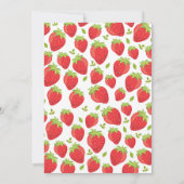 ストロベリースイートピンクレッドファースト誕生日 招待状 (裏面)